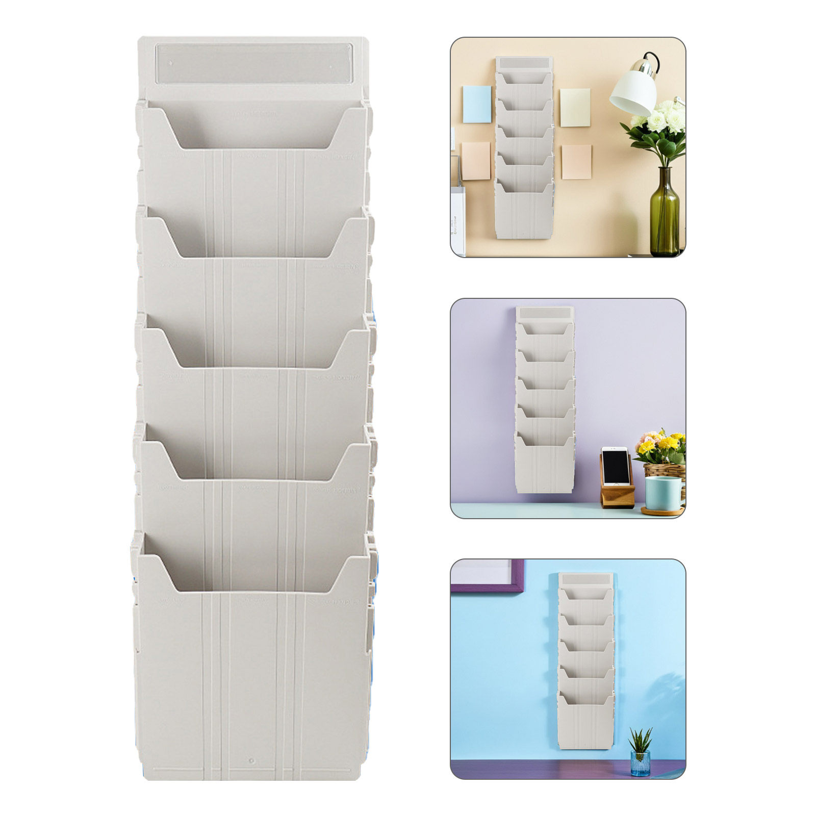 Magazine Holder Rack - Porte-revues mural extensible à 5 compartiments,