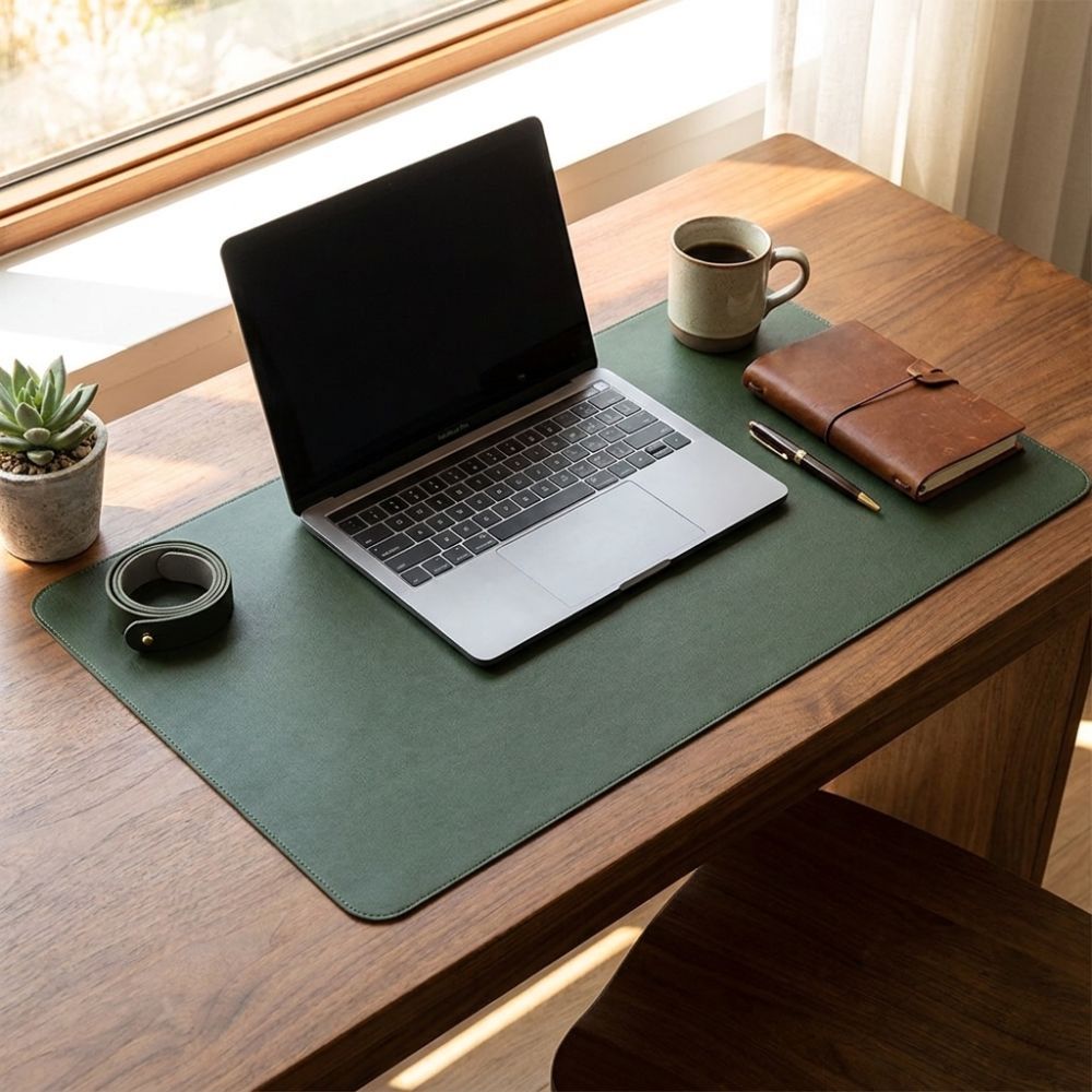 Leather Desk Pad - Tapis de bureau double face en